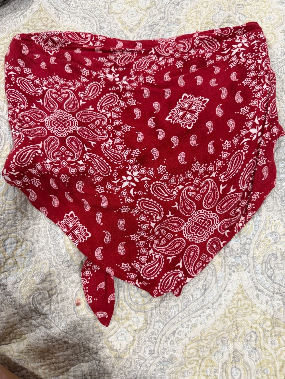 Hollister Red Paisley Bandana-Style Cropped Camisole Top